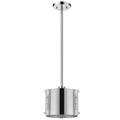 Zoom 1-Light Polished Stainless Steel Pendant With Seeded Acrylic
